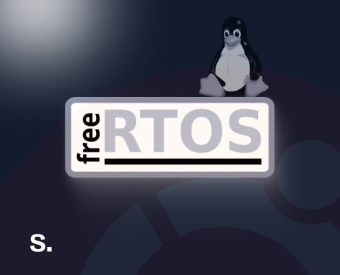 Logo FreeRTOS con TUX de fondo